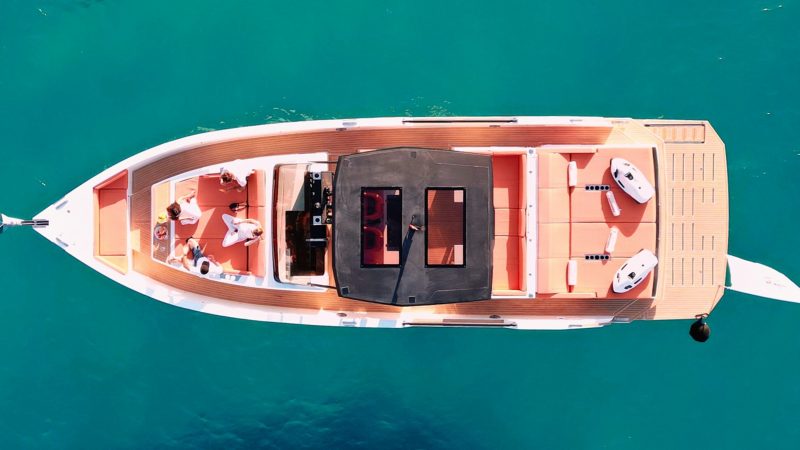 Air view of De Antonio D50 La Perla - Yacht in Ibiza