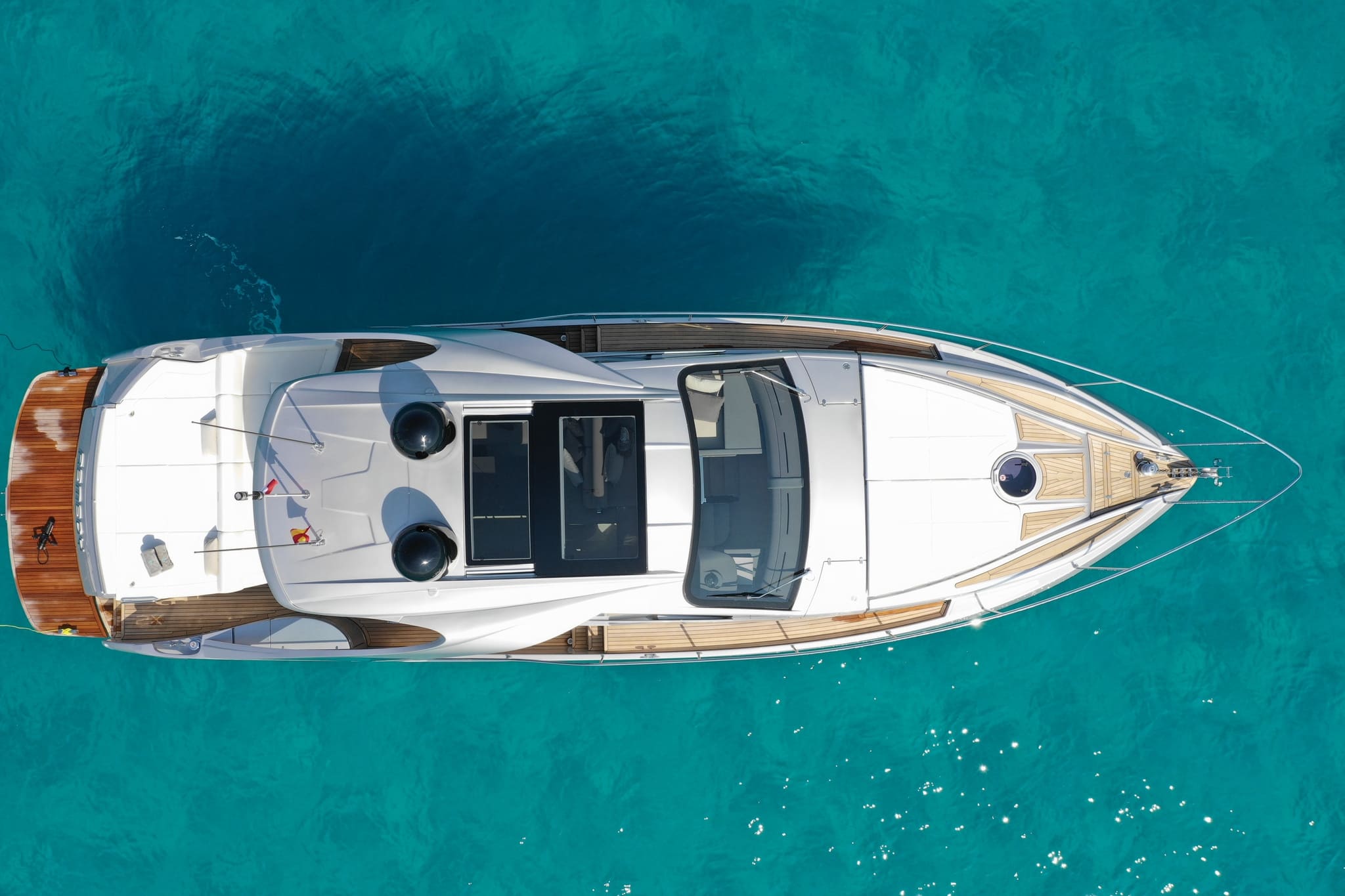 Air view of Pershing 5x Remedy - Yacht in Ibiza