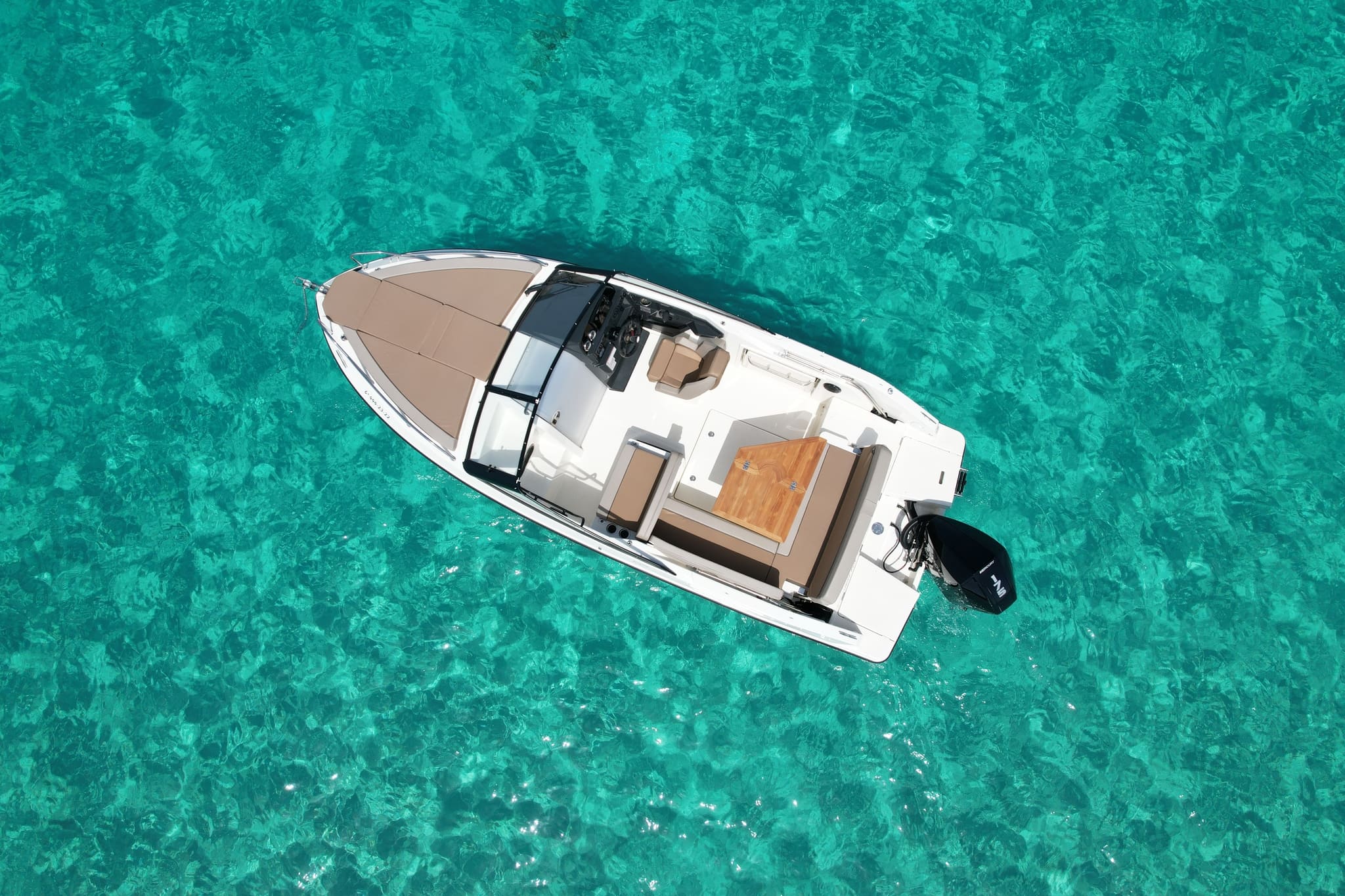 Air view 2 of Quicksilver 675 Cruiser Just fun - Motorboat in Ibiza