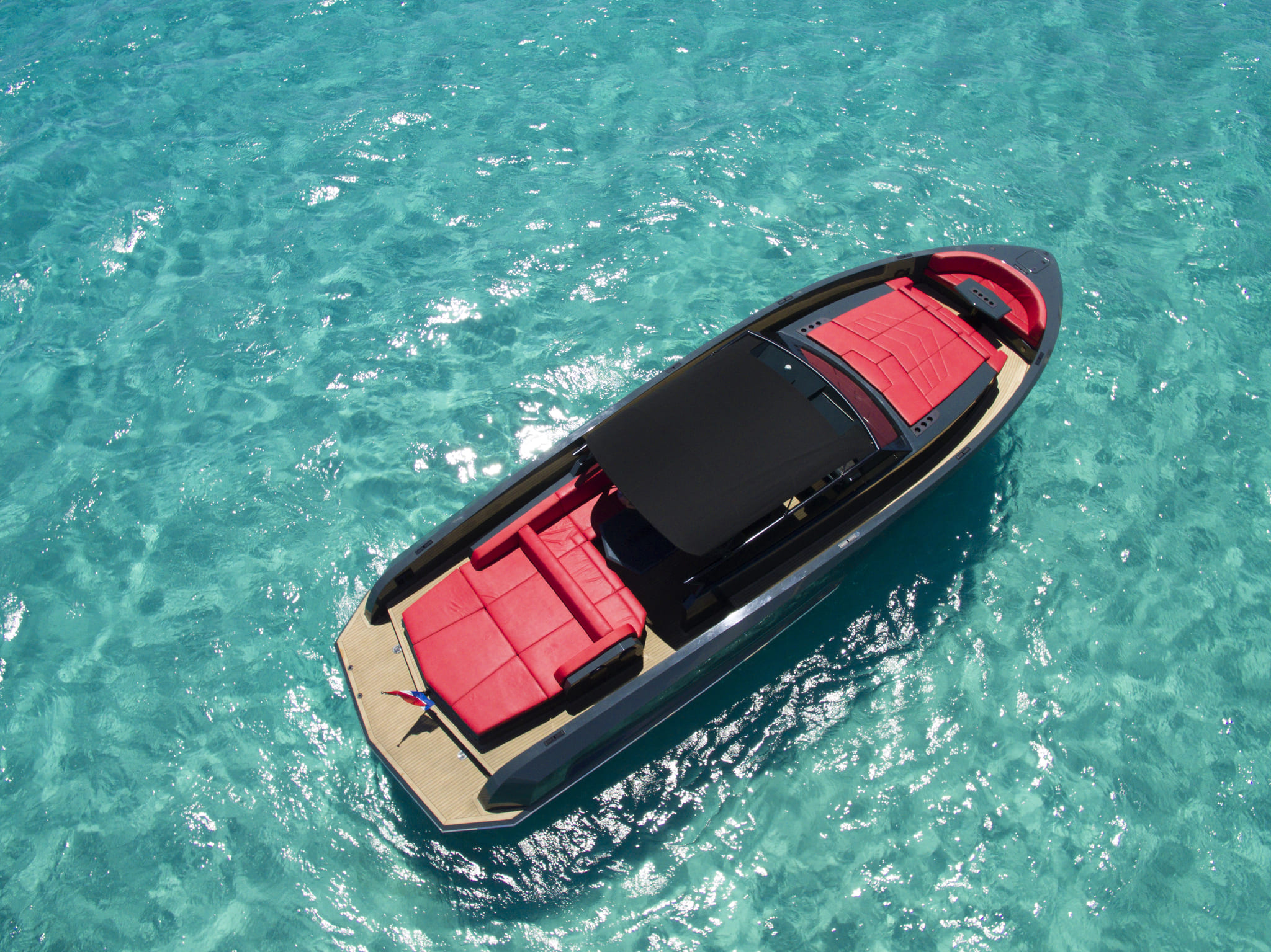 Air view of Vanquish VQ48 Lady Thunder - Yacht in Ibiza