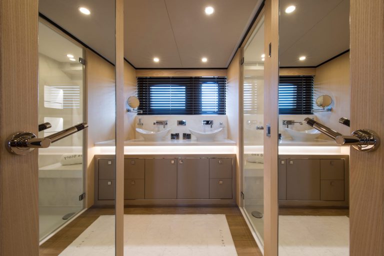 Bathroom of Vanquish VQ 82 Sea Story - Yacht in Ibiza