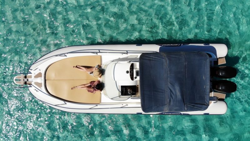 Air view of Capelli 900 Tempest Es imposible no puede ser - RIB in Ibiza