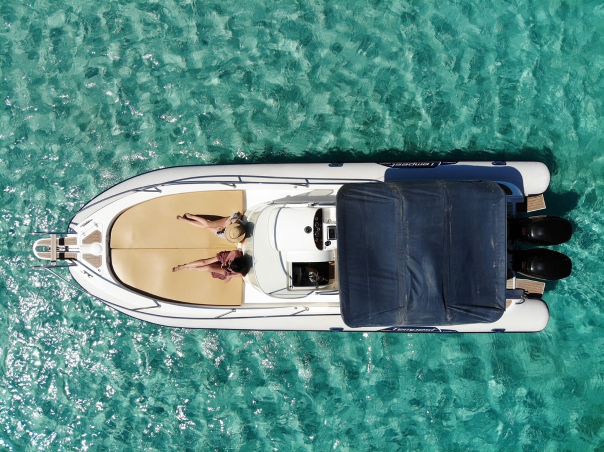 Air view of Capelli 900 Tempest Es imposible no puede ser - RIB in Ibiza