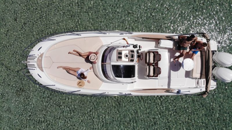 Air view of Sessa Marine Key Largo 30 Pantera Rosa - Motorboat in Ibiza