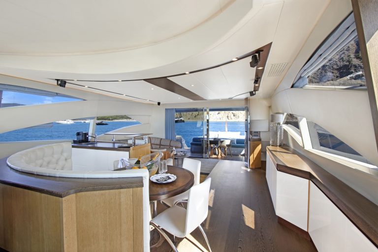 Lounge of Pershing 90 Inspiration - Superyacht in Ibiza