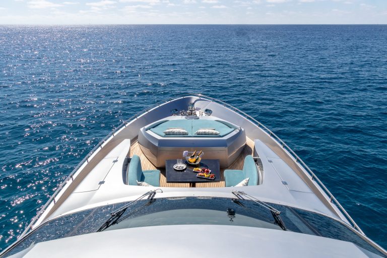 Bow table of Pershing 90 Inspiration - Superyacht in Ibiza