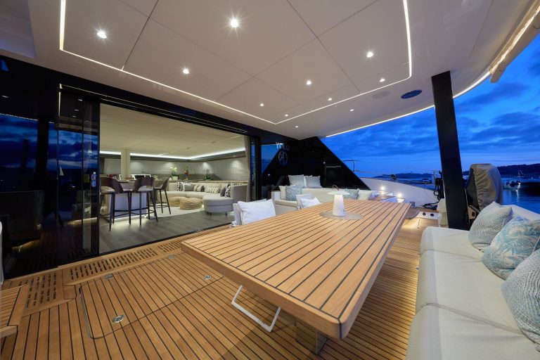 Stern table of Sunreef 70 Yolo - Catamaran in Ibiza
