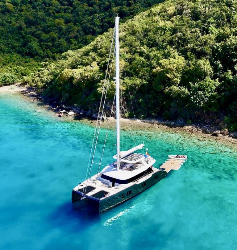 Air view of Sunreef 70 Yolo - Catamaran in Ibiza