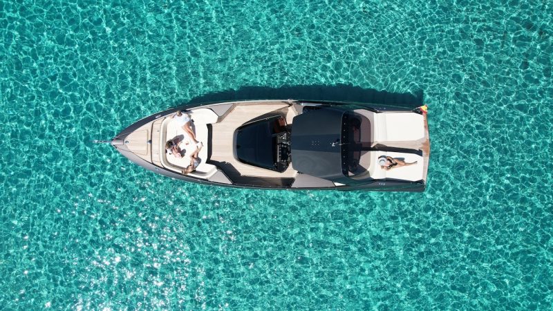 Air view 2 of Frauscher 1414 Demon Air Hailey Su - Yacht in Ibiza