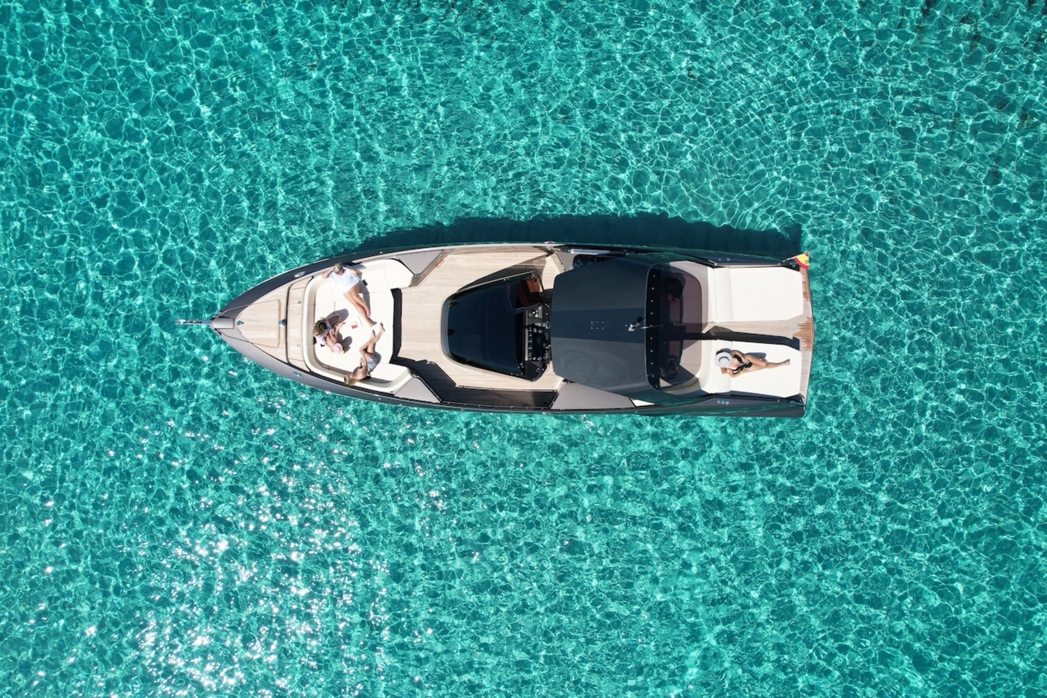Air view 2 of Frauscher 1414 Demon Air Hailey Su - Yacht in Ibiza