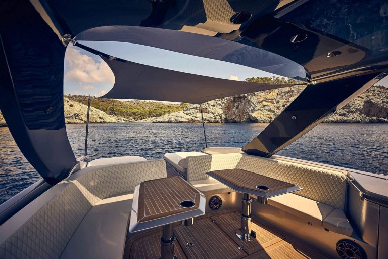 Stern table 2 of Frauscher 1414 Demon Air Hailey Su - Yacht in Ibiza