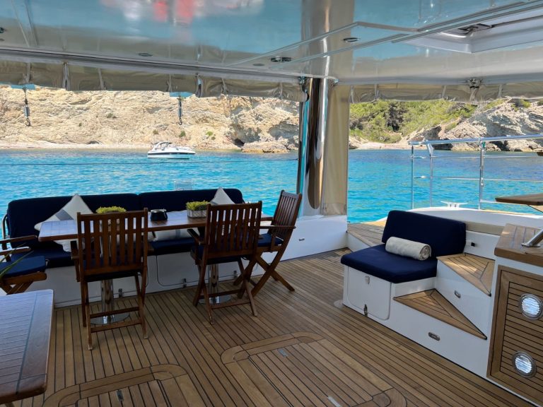 Stern table of Sunreef 62 Tekila - Catamaran in Ibiza