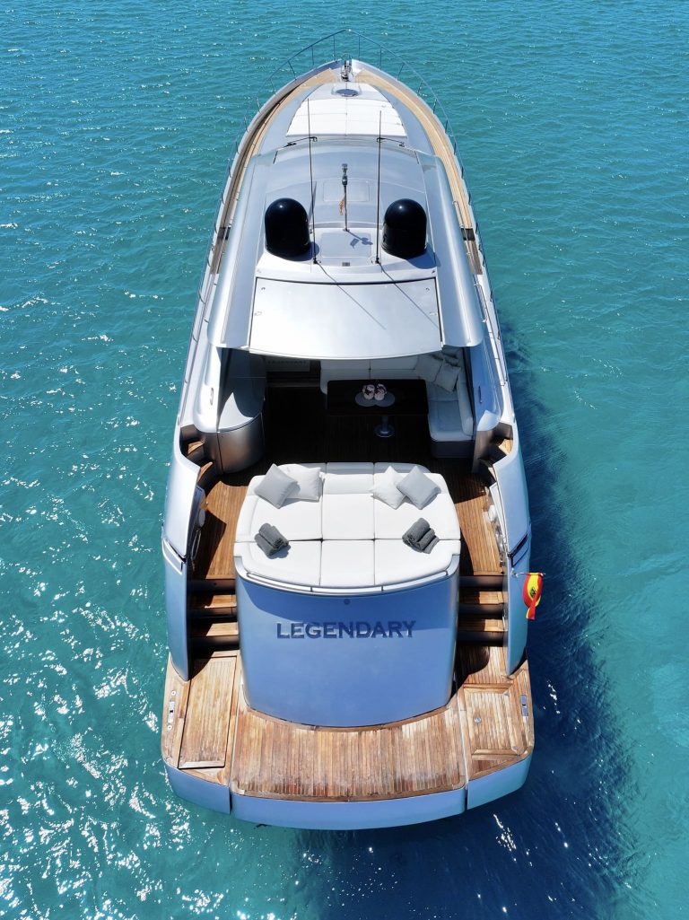 Stern of Pershing 72 Legendary - Yacht in Ibiza