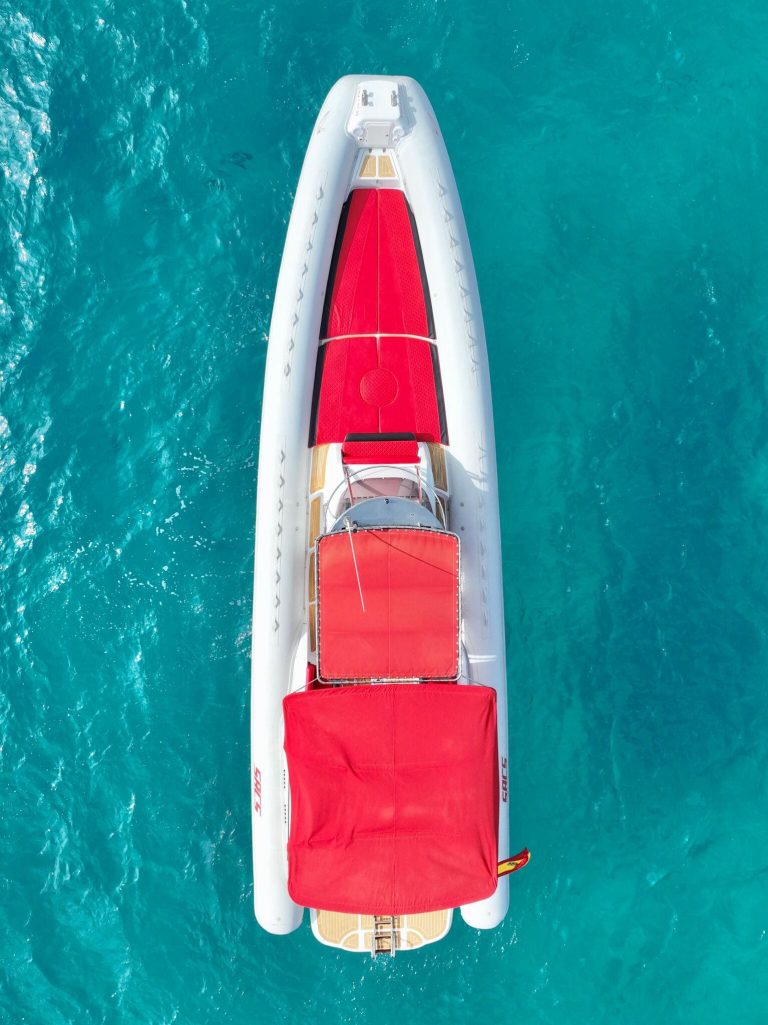 Air view of Sacs Stratos 42 Floppy - Inflatable boat in Ibiza