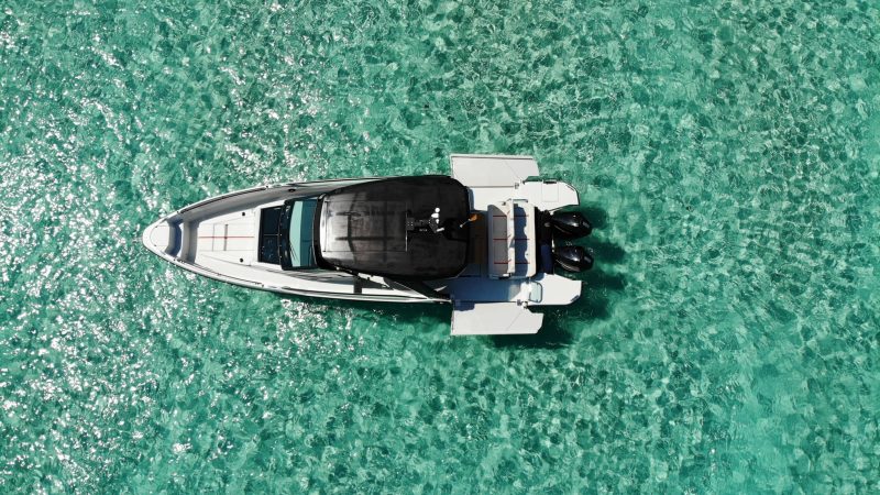 Air view of Saxdor 320 GTO Just us - Motorboat in Ibiza