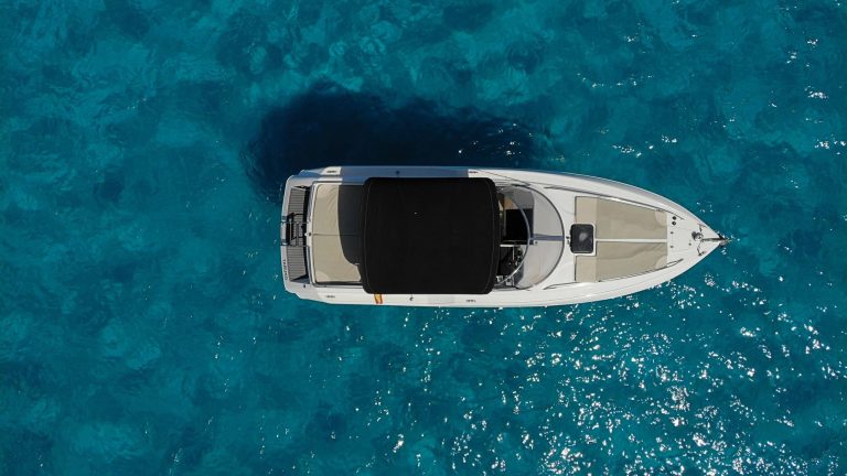 Air view of Sunseeker Mohawk 29 Tabung - Motorboat in Ibiza