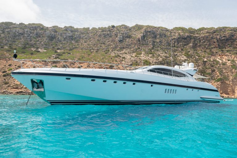 Bow of Mangusta 108 Nomad - Superyacht in Ibiza