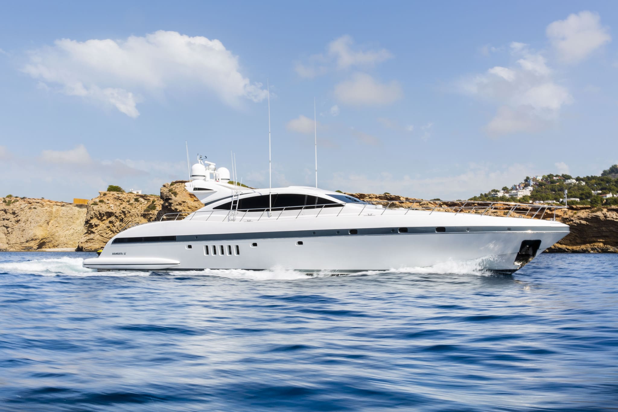 Starboard view of Mangusta 92 Chill out - Superyacht in Ibiza