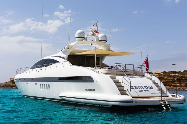Stern 3 of Mangusta 92 Chill out - Superyacht in Ibiza