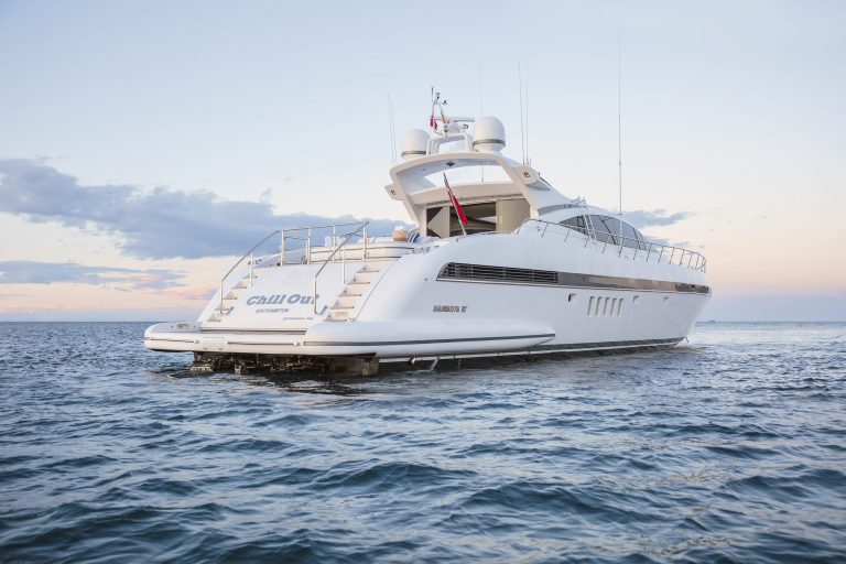 Stern 2 of Mangusta 92 Chill out - Superyacht in Ibiza