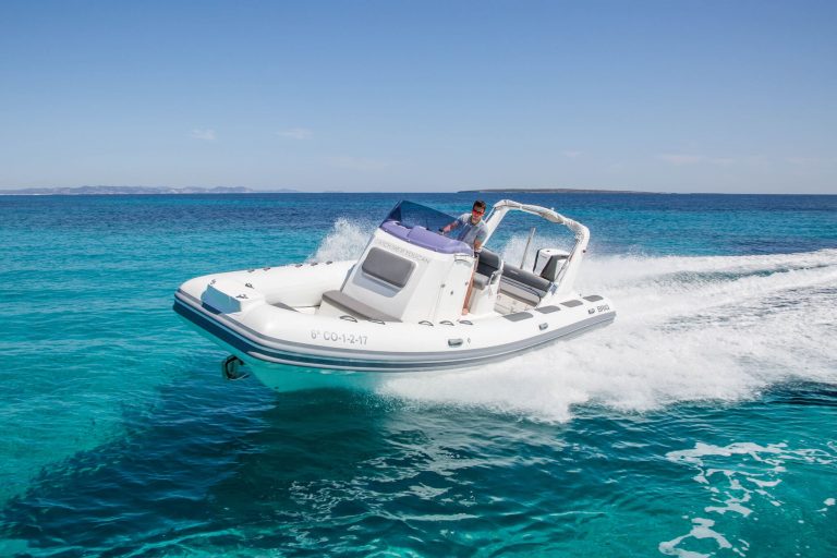 Bow of Brig 780 Catch me if you can - RIB in Ibiza