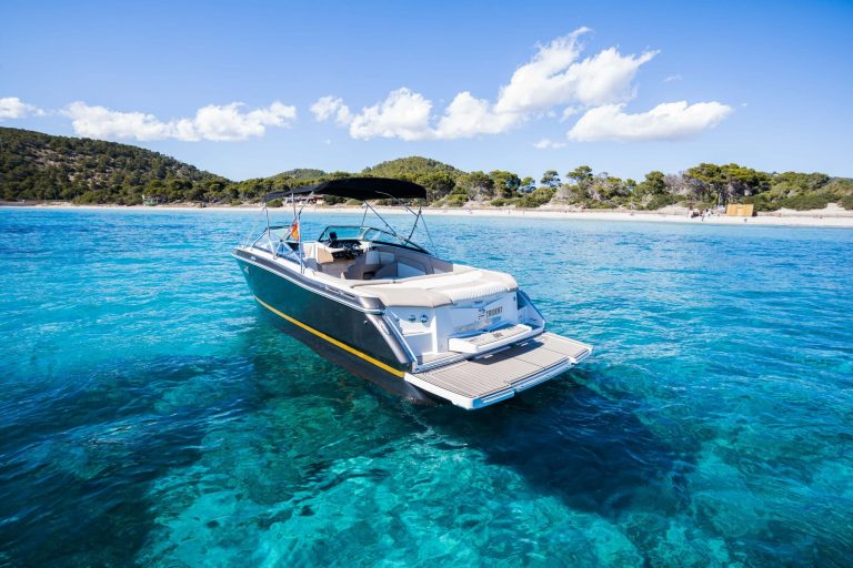 Stern of Four Winns 28 Trident - Motorboat in Ibiza