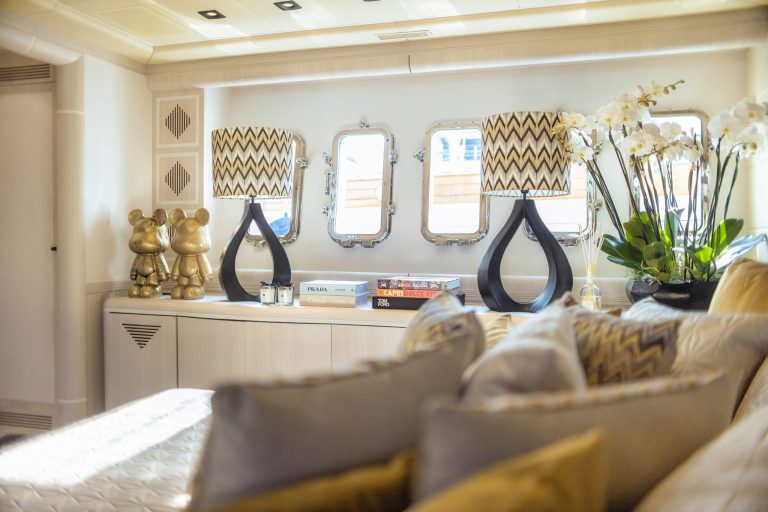 Design of Mangusta 130 Mrs Grey - Superyacht in Ibiza