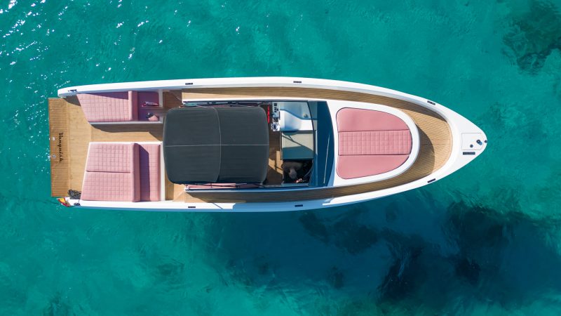 Air view of Vanquish VQ43 Tequila - Yacht in Ibiza