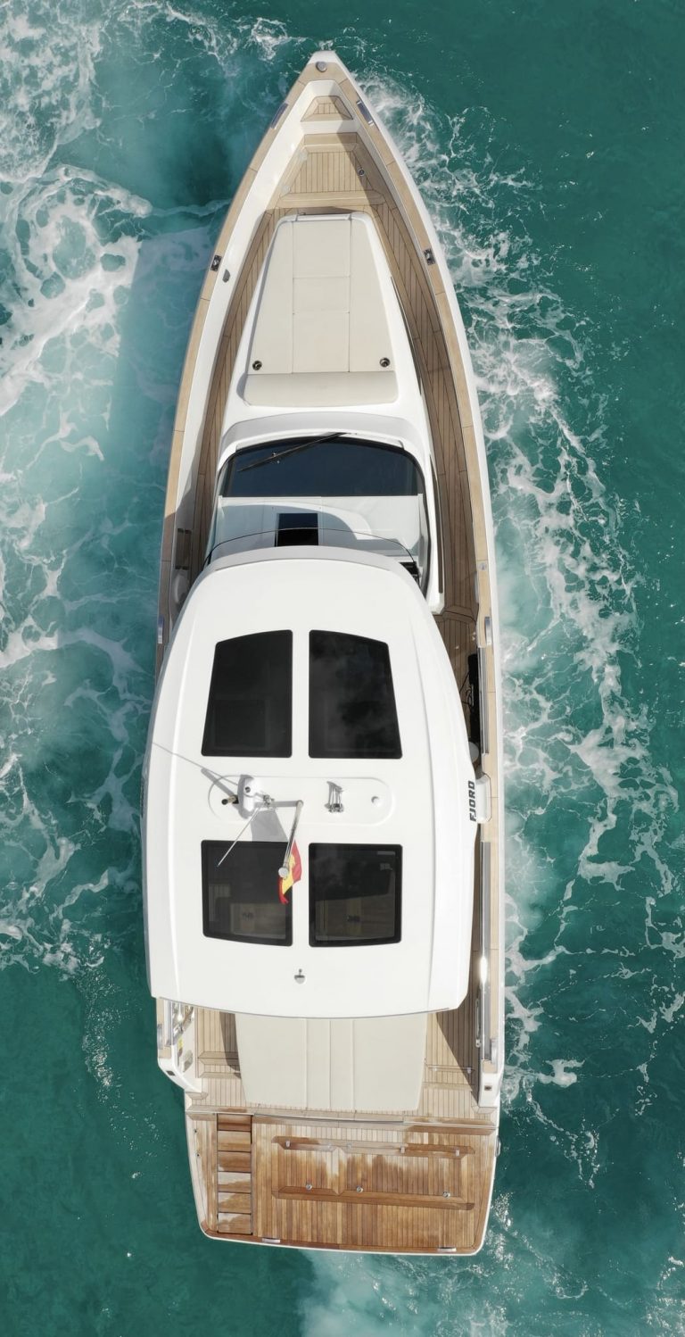 Air view of Fjord 41 XL IBN Battuta - Yacht in Ibiza
