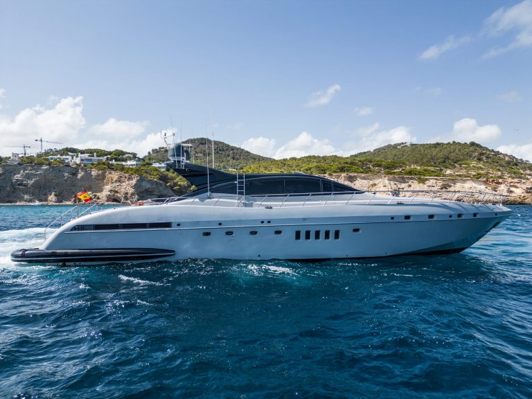 Starboard view of Mangusta 92 Drift - Superyacht in Ibiza