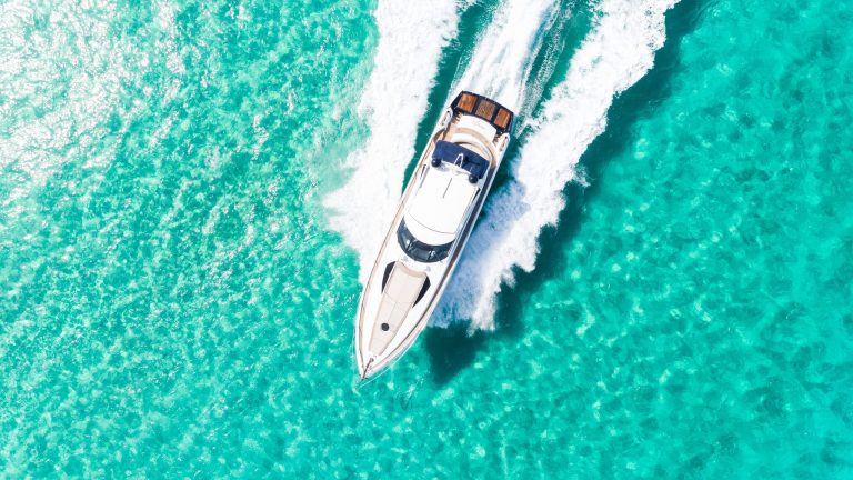 Air view of Sunseeker Predator 68 Charlie Fox - Yacht in Ibiza