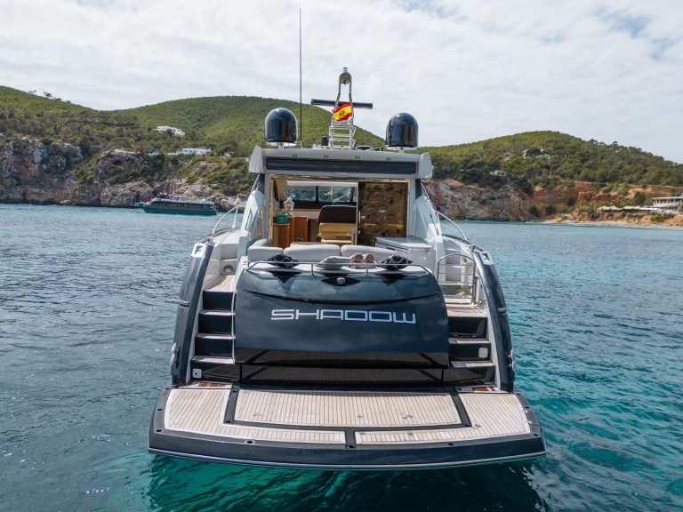 Stern of Sunseeker Predator 62 Shadow - Yacht in Ibiza
