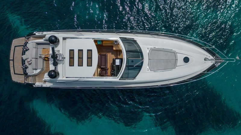 Air view of Sunseeker Predator 62 Shadow - Yacht in Ibiza
