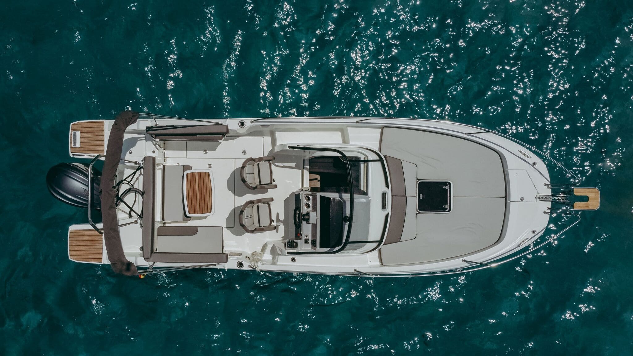 Air view of Jeanneau Cap Camarat 7,5 Jarana - Motorboat in Ibiza