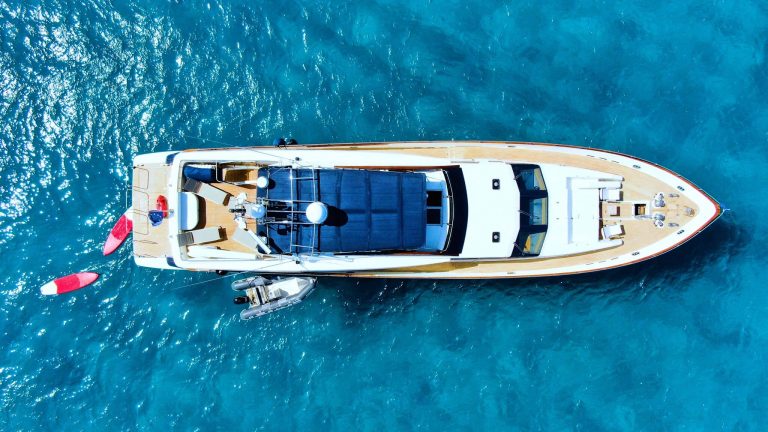 Air view 2 of Couach 98 Usoa Bi - Superyacht in Ibiza