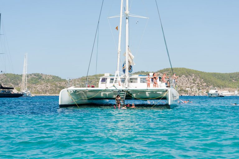 Bow of Suncat 75 Trasmapi - Event boat in Ibiza