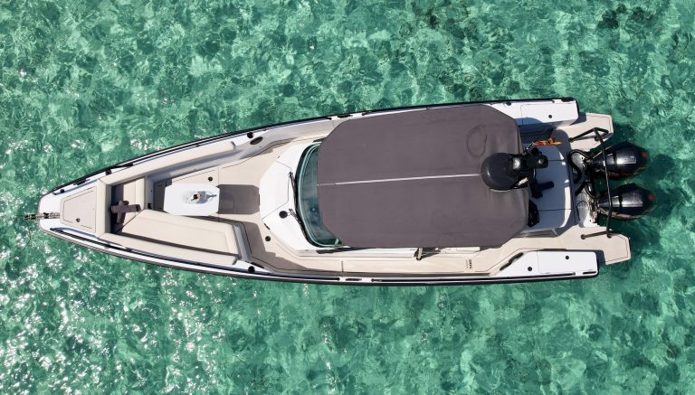 Air view of Axopar Brabus 500 Just cool - Motorboat in Ibiza