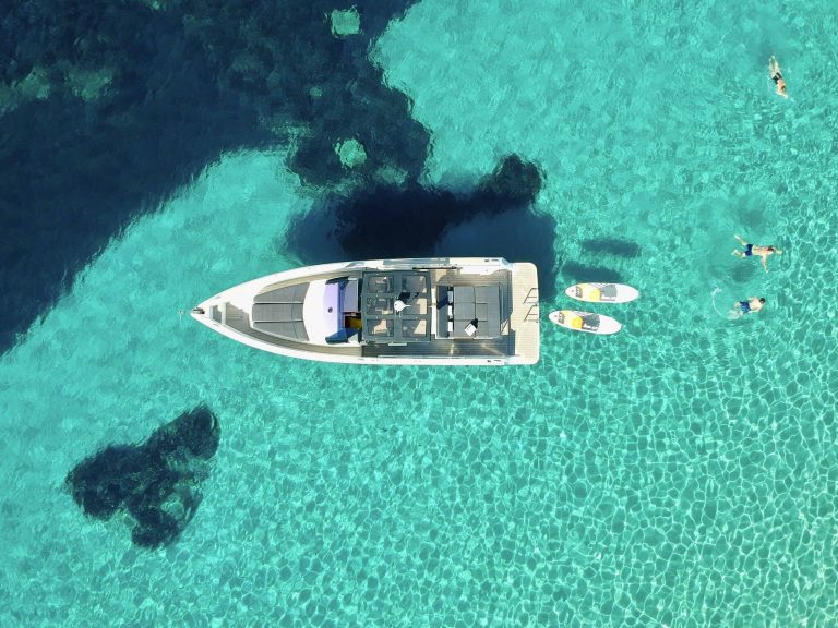 Air view of Fjord 40 Incógnito - Yacht in Ibiza