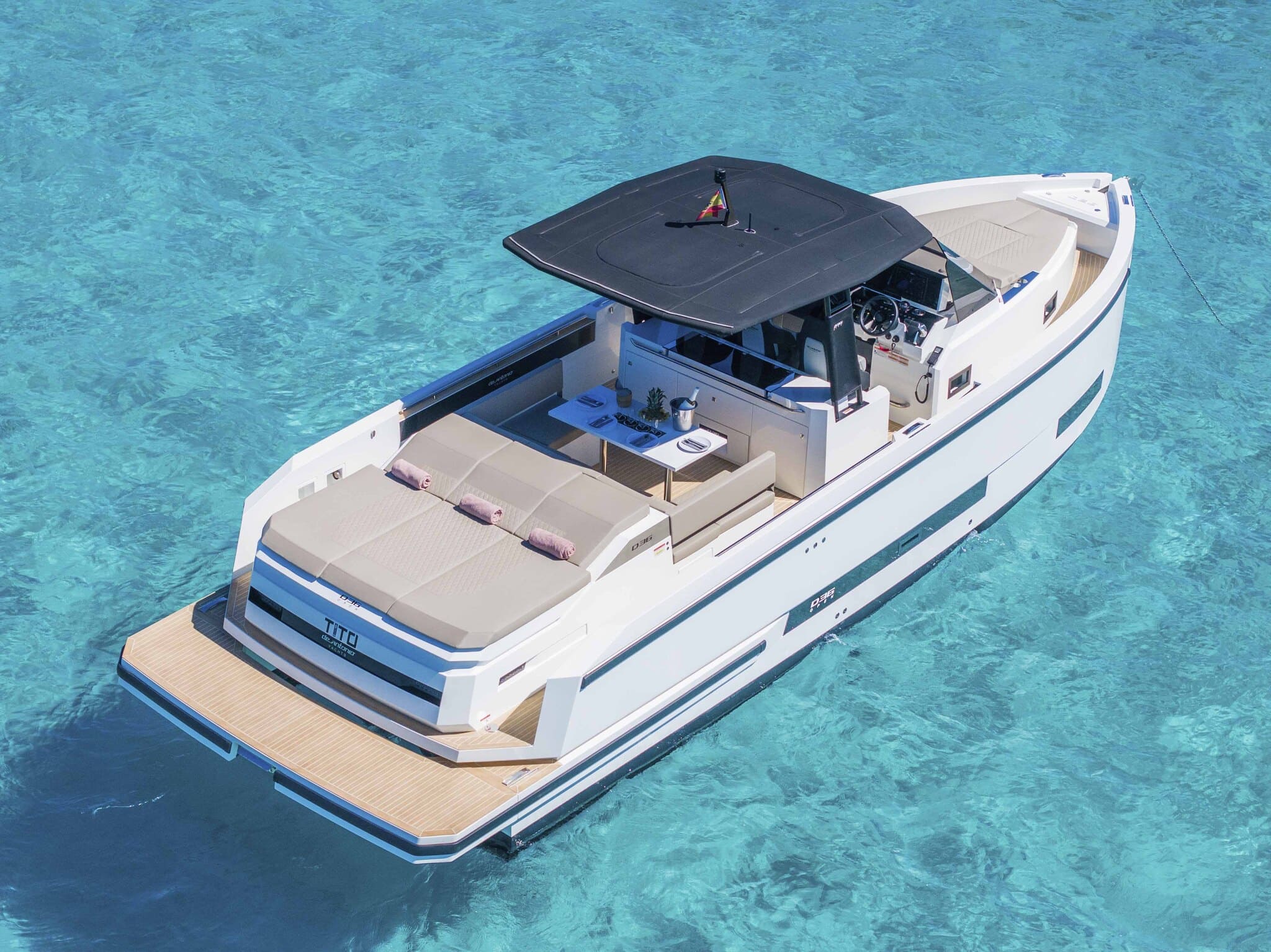 Stern of De Antonio D36 Tito - Yacht in Ibiza