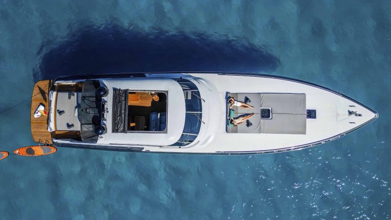 Air view of Baia 80 Shady - Superyacht in Ibiza
