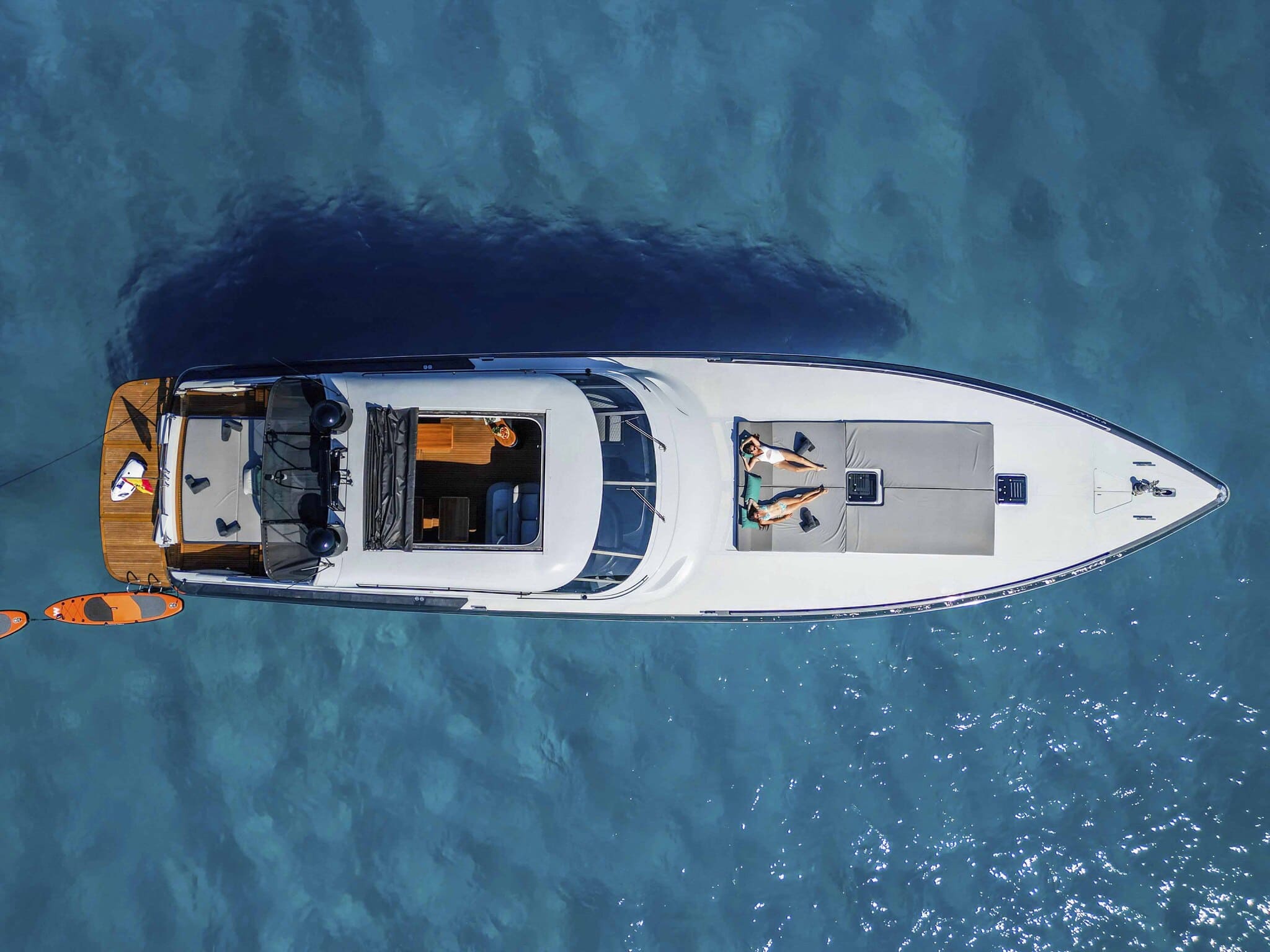 Air view of Baia 80 Shady - Superyacht in Ibiza