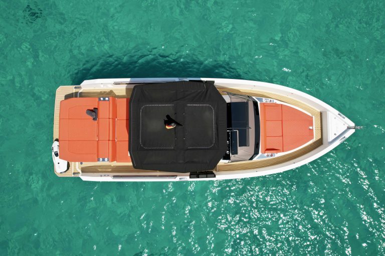 Air view of De Antonio D32 Donatello - Yacht in Ibiza