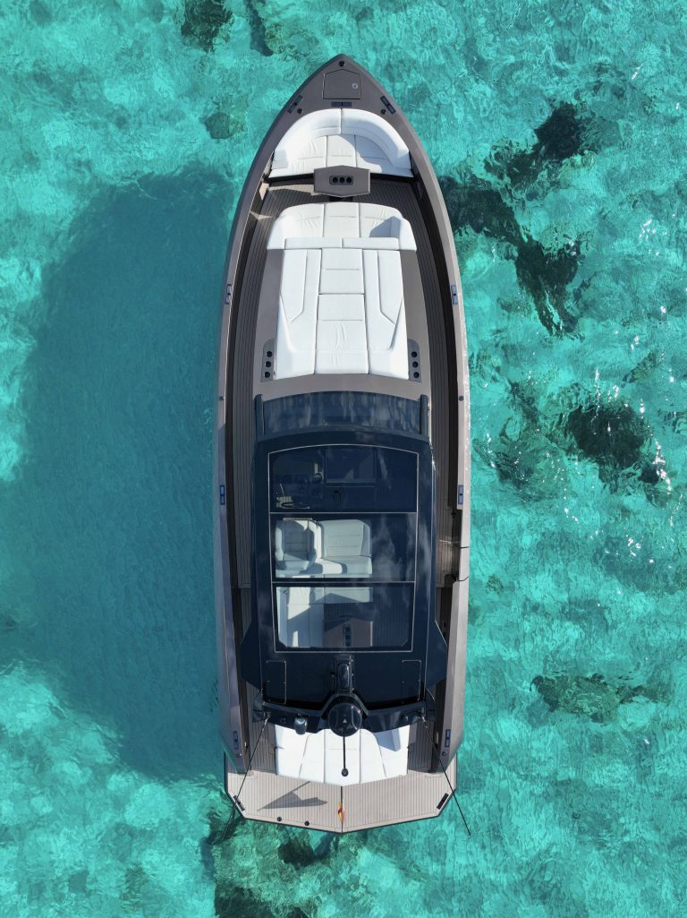 Air view 2 of Vanquish VQ45 Media Naranja - Yacht in Ibiza