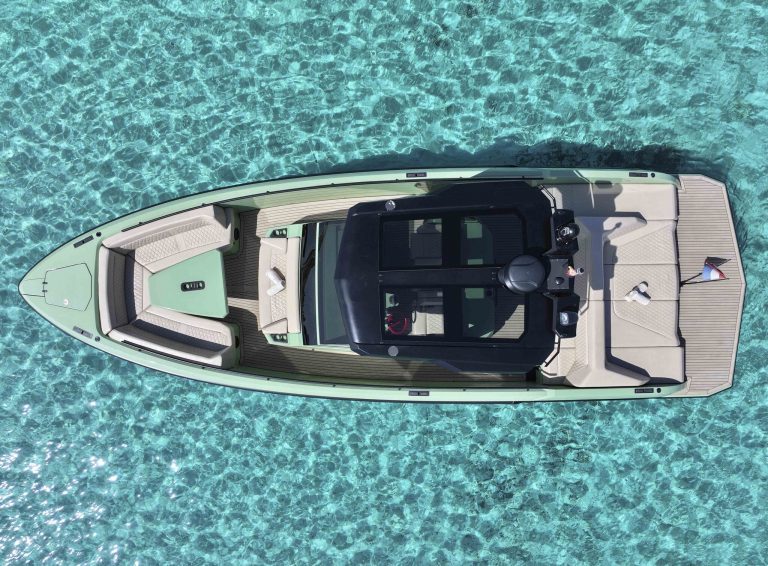 Air view of Vanquish VQ40 In sync - Yacht in Ibiza