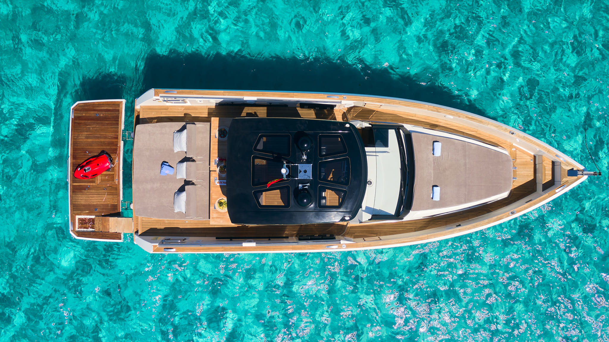 Air view of Fjord 44 Jodelly - Yacht in Ibiza