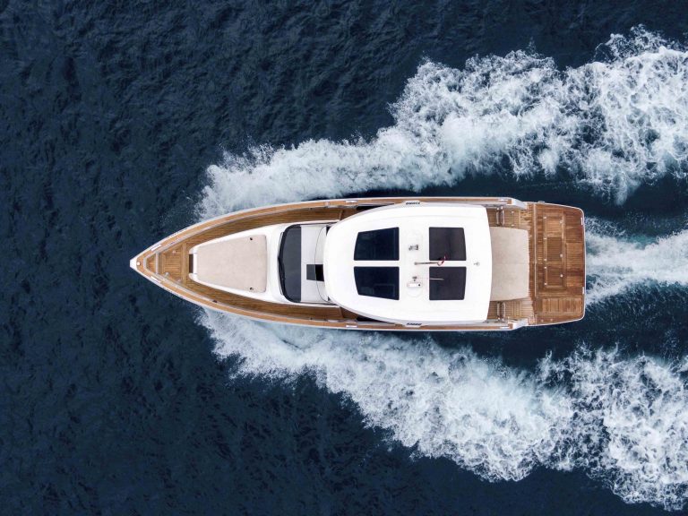 Air view of Fjord 41XL Jaleo - Yacht in Ibiza