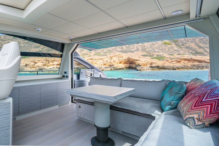 Stern table of Pershing 6x Dr. No - Yacht in Ibiza